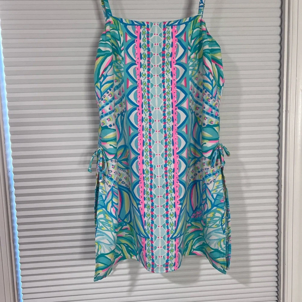 Lilly Pulitzer Tropical Print Romper in Pink and Blue - Picture 2 of 6